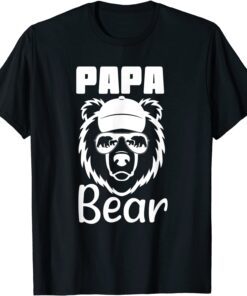 Papa Bear Sunglasses Dad Father Tee Shirt