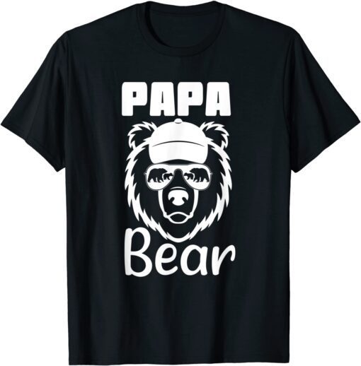 Papa Bear Sunglasses Dad Father Tee Shirt