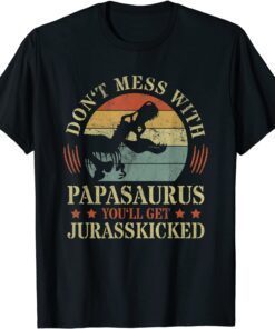 Papasaurus Jurasskicked Papa Saurus Father's Day Dinosaur T-Shirt