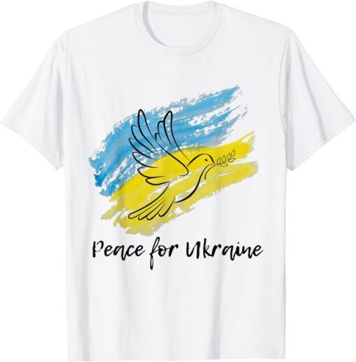 Peace For Ukraine Solidarity Peace Heart Ukrainian Flag T-Shirt