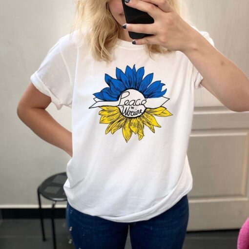 Peace In Ukraine Sunflower Stand With Ukraine Anti War Love Ukraine T Shirt
