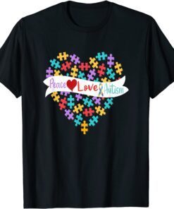 Peace Love Autism Awareness Toy Autism Puzzle Tee Shirt