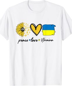 Peace Love Ukraine Sunflower Flag Stand With Ukrainian Peace Ukraine T-Shirt