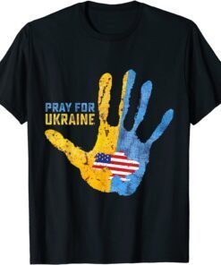 Pray For Ukraine Support American USA Ukrainian Map Graphic Peace Ukraine Shirt