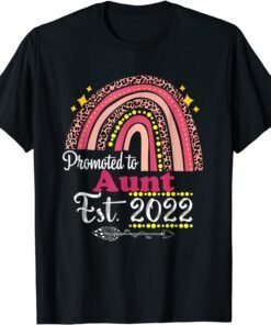 Promoted To Aunt Est. 2022 Rainbow Mother's Day Tee Shirt