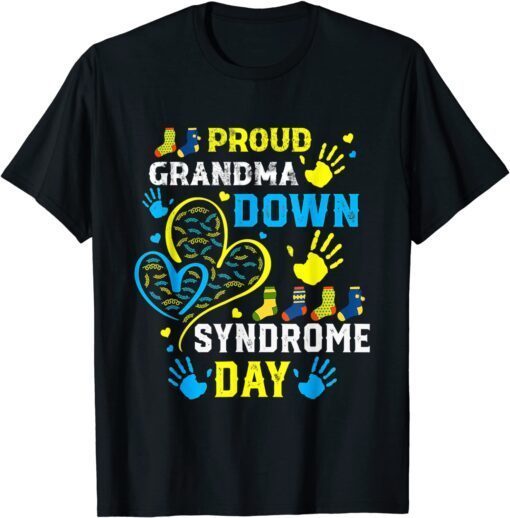 Proud Grandma T21 World Down Syndrome Awareness Day Ribbon Tee Shirt