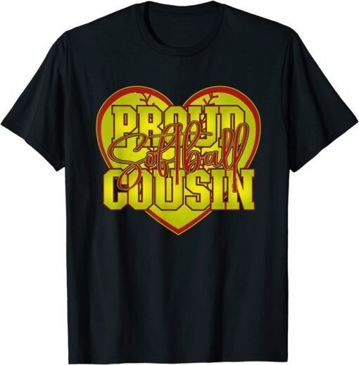 Proud Softball Cousin Family Matching Tee Shirt