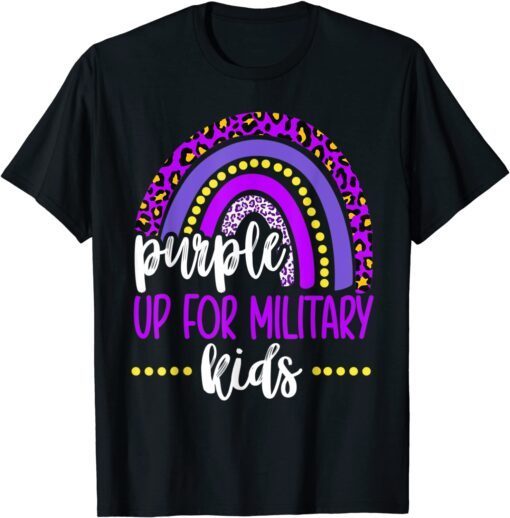 Purple up for military kids Rainbow Military child Month Tee Shirt