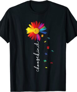 Puzzle Ribbon Choose Kind Autism Awareness Month Tee Shirt