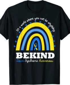 Rainbow Be Kind World Down Syndrome Day Awareness Supporter Tee Shirt