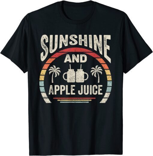 Retro Sunshine And Apple Juice Summer Tee Shirt