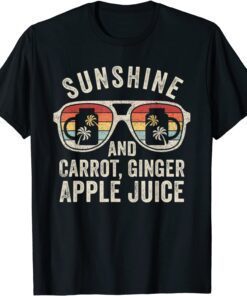 Retro Sunshine And Carrot, Ginger Apple Juice Summer Juice Tee Shirt