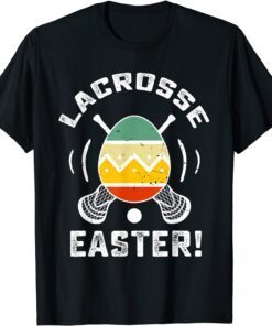 Retro Vintage Egg Lacrosse Easter Happy Easter Day Tee Shirt