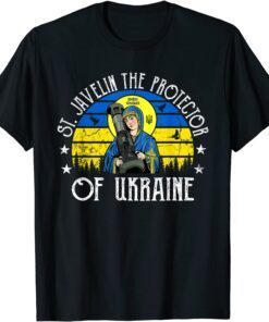 Retro Vintage St. Javelin The Protector Of Ukraine Peace Ukraine T-Shirt