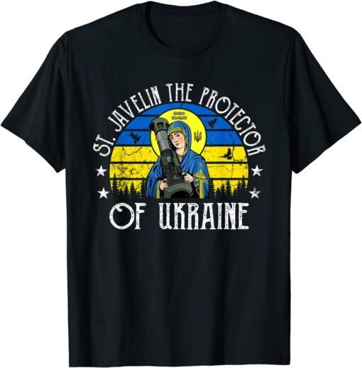 Retro Vintage St. Javelin The Protector Of Ukraine Peace Ukraine T-Shirt