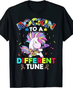 Rockin' To A Different Tune Unicorn Autism Awareness T-Shirt