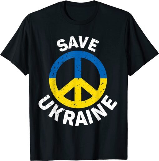 Save Ukraine I Stand With Ukraine Ukrainian Flag Peace Lover Peace Ukraine T-Shirt