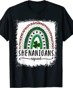 Shenanigans Squad St Patrick's Day Rainbow Shamrock Tee Shirt