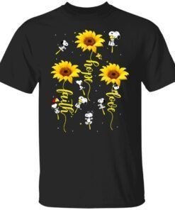 Snoopy sunflower love hope faith Tee shirt