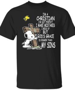 Snoopy – I’m A Christian I’m Not Perfect I Make Mistakes Tee Shirt