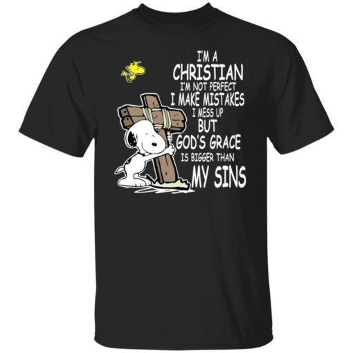 Snoopy – I’m A Christian I’m Not Perfect I Make Mistakes Tee Shirt