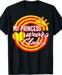 Softball Mother's Day My Princess Wears Cleats Crown Mom Tee Shirt