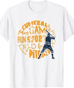 Sports Softball Pitcher Word Art Baseball Team Tee Shirt