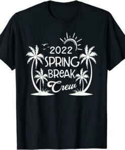 Spring Break Crew Squad Retro 2022 Sun Palm Tree Tee Shirt