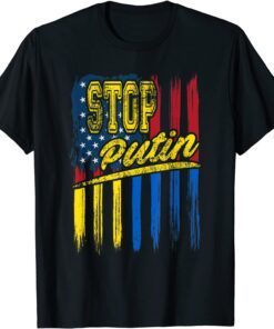 Stop Putin Vintage Ukraine & US Flag, I Stand With Ukraine Peace Ukraine Shirt