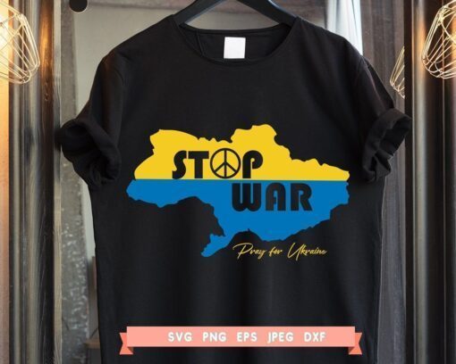 Stop War Pray For Ukraine Ukrainian Flag Shirt