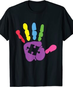 Strong Hand Puzzle Piece Autism Awareness Tee Shirt