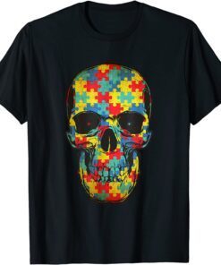 Sugar Skull Autism Awareness Mom Dad Kids Autism Tee Shirt