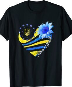 Sunflower Slava Ukraini Ukrainian Flag I Stand With Ukraine Love Ukraine T-Shirt