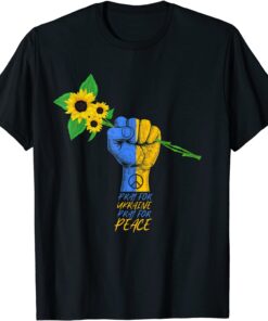 Sunflower Ukrainian Flag I Stand With Ukraine Peace Ukraine Pray Ukraine T-Shirt