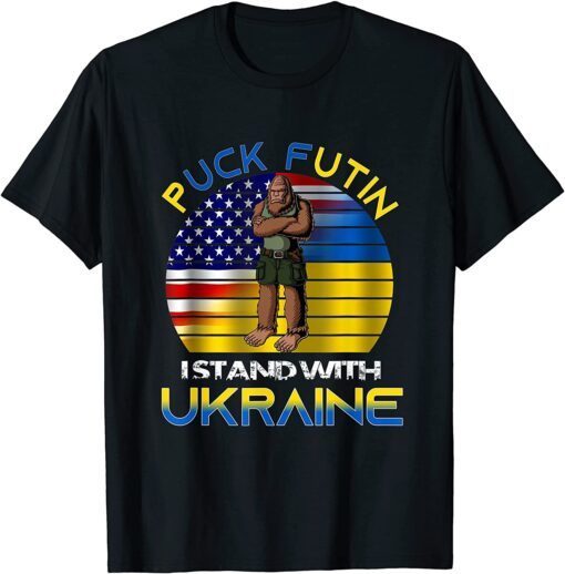 Support I Stand With Ukraine Big-foot Puck Futin Free Ukraine T-Shirt