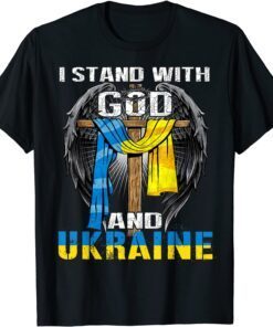 Support Ukraine I Stand With God And Ukraine Flag Fuck Putin Shirt