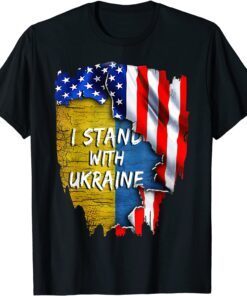 Support Ukraine I Stand With Ukraine American Flag Love Ukraine Shirt