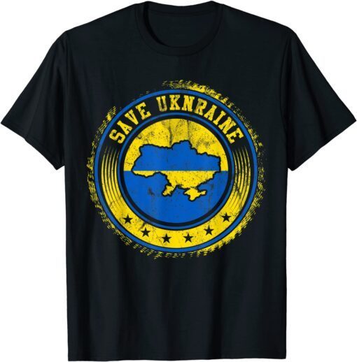 Support Ukraine Save Ukraine Ukranian Flag T-Shirt