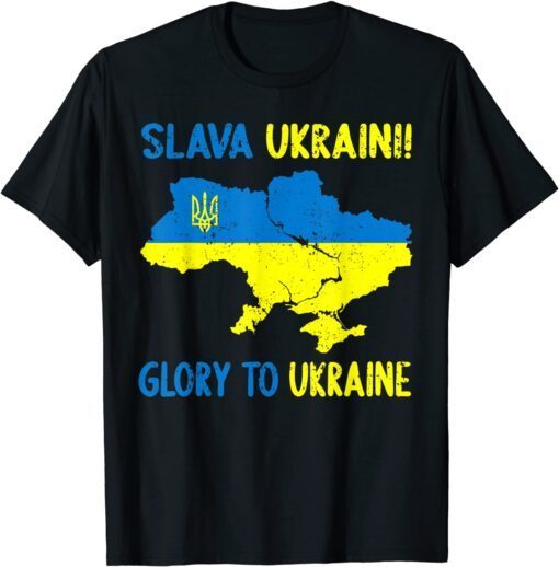 Support Ukraine Slava Ukraini Glory for Ukraine Ukrainian Love Ukraine T-Shirt