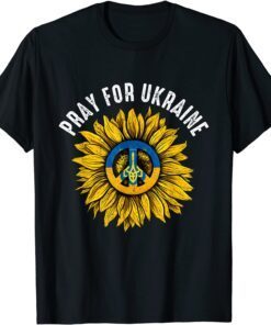 Support Ukraine Stand I With Ukraine Sunflower Flag America Peace Ukraine T-Shirt