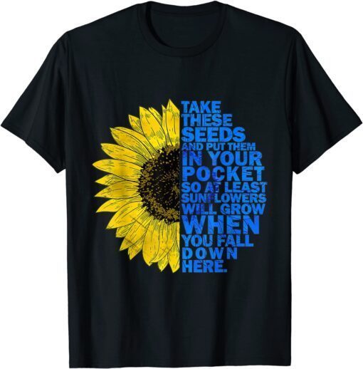 Support Ukraine Sunflower flag Ukraine I Stand With Ukraine Peace Ukraine T-Shirt