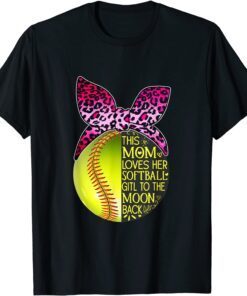 This Mom Loves Her Softball Leopard Bandana Mother's Day Tee Shirt