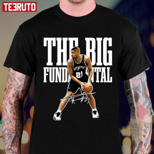 Tim Duncan The Big Fundamental Basketball Legend Signature Tee Shirt