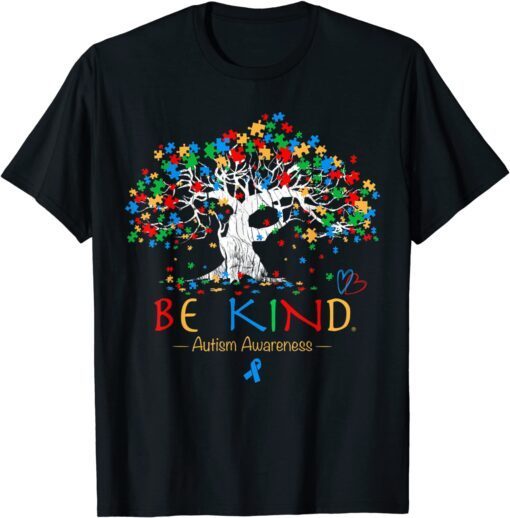 Tree Of Life Autism Awareness Month Puzzle ASD Supporter Tee Shirt