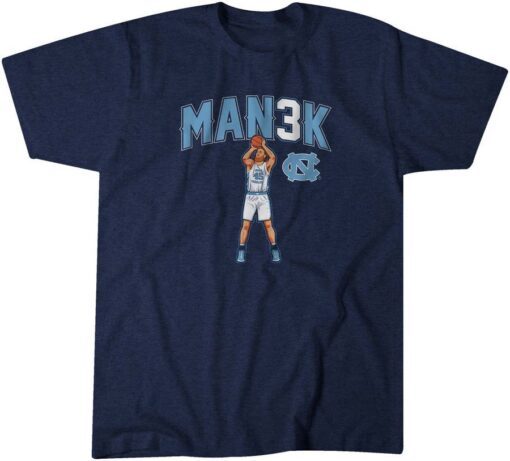 UNC Basketball Brady Manek MAN3K Tee Shirt