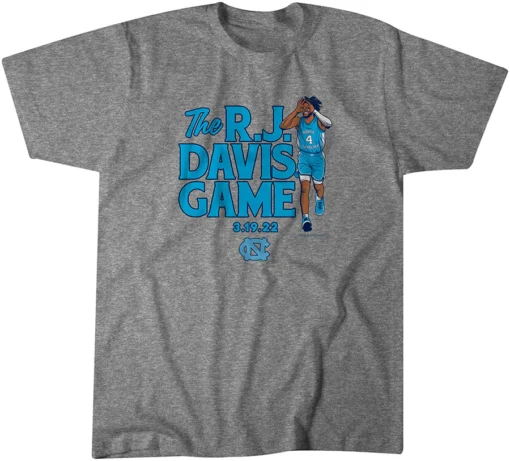 UNC Basketball: The R.J. Davis Game Tee Shirt