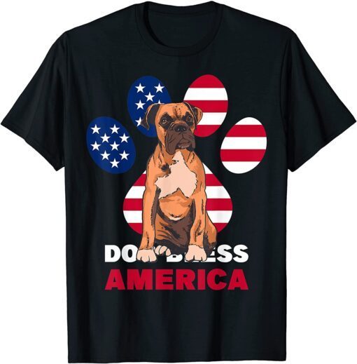 USA 4th of july Patriotic Dog American Boxer T-Shirt