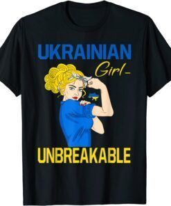 Ukraine Girl Ukrainian Girl Flag Messy Bun Ukraine Women Peace Ukraine T-Shirt