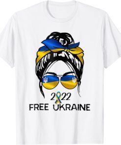 Ukraine Pride Women Messy Bun Free Ukraine, Ukrainian Flag Peace Ukraine T-Shirt