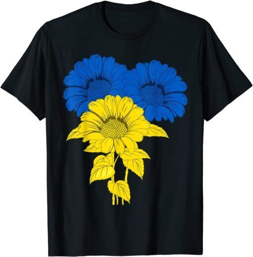 Ukraine Sunflowers Blue Yellow Support Peace Ukrainian Flag Free Ukraine Shirt